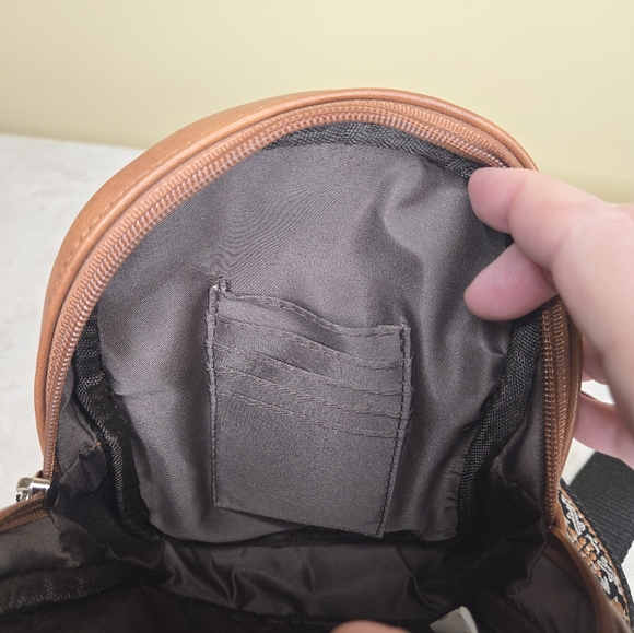 Bostanten Sling Bag Crossbody Brown Faux PU Leather - Picture 6 of 11